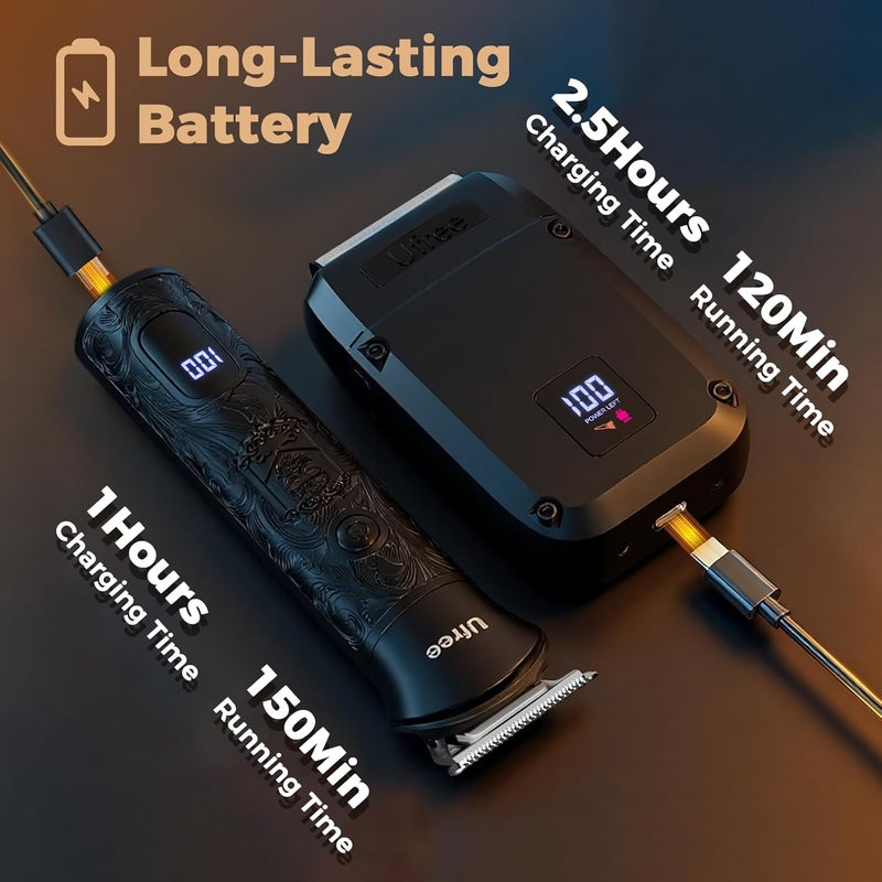 UFREE Beard Trimmer for Men, Foil Shaver Electric Razor, Shavers for Body Face Nose Ear, Cordless Hair Trimmer, Professional Hair Clippers, Mustache Grooming Kit Birthday Gifts for Men - Image 5